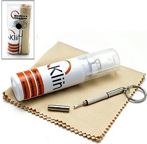 Limpa-Lente Kit DeKlin 30ml Microfibra 15x18 Chaveiro Personalizado