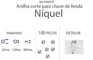 Anilha Metal 2,5x1,45x0,55mm Níquel