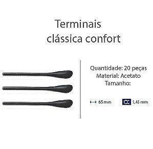 Terminal Clássico D=1,45mm Acetato Preto