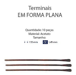 Terminal Comprido Espátula D=1,45mm Acetato Tartarugado