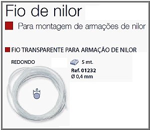 Espessura Fio Nylon D=0,4mm Cristal