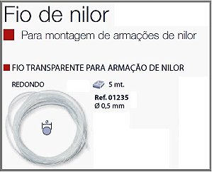 Espessura Fio Nylon D=0,5mm Cristal