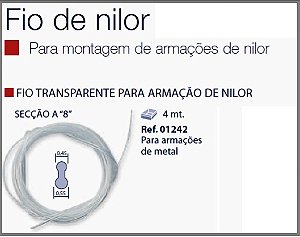 Espessura Fio Nylon 8 D=0,45/0,55mm Cristal