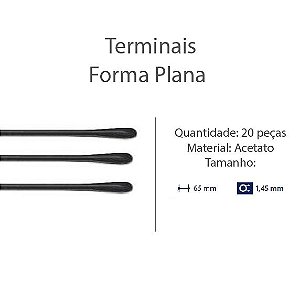Terminal Espátula D=1,45mm Acetato Preto