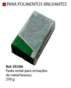 Pasta Polir/Lustrar Verde p/ Metal Branco