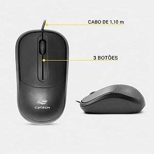 Mouse Óptico USB C3Tech MS-35BK Preto