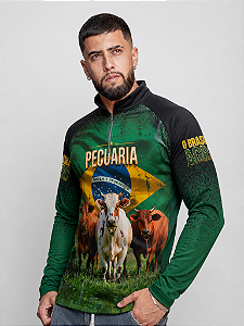 Camisa Brasil é Pecuaria Castelli com Proteção Solar UV50+
