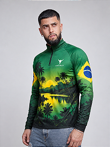 Camisa Brasil Palmeira Castelli com Proteção Solar UV50+