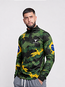 Camisa Brasil Camuflada Castelli com Proteção Solar UV50+