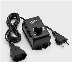 Dimmer Rotativo LS 1000W Bivolt com Rabicho Plug Macho Tomada Fêmea Ref-3549