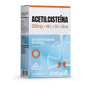 ACETILCISTEINA 600MG+VIT C+D3+ZIN 16CAPS KATIGUA