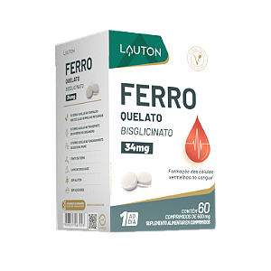 FERRO QUELATO 500MG 60COMP (1AO DIA) LAUTON