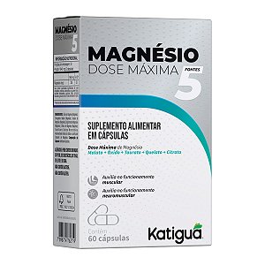 MAGNÉSIO 5 FONTES DOSE MAXIMA 60CAPS KATIGUA