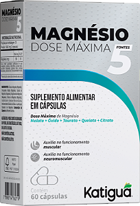 MAGNÉSIO 5 FONTES DOSE MAXIMA 60CAPS KATIGUA