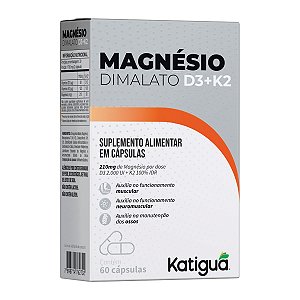 MAGNÉSIO DIMALATO + D3 + K2 60CAPS KATIGUA