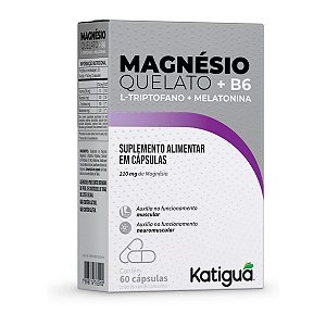 MAGNÉSIO QUELATO 210MG+TRIP+MELAT 60CAPS KATIGUA