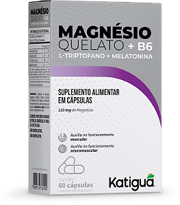 MAGNÉSIO QUELATO 210MG+TRIP+MELAT 60CAPS KATIGUA