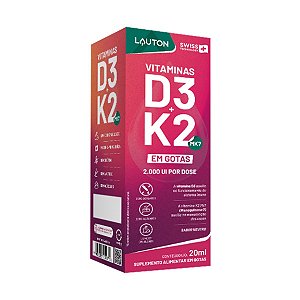 VITAMINA D3+K2 EM GOTAS 2000UI POR DOSE LAUTON