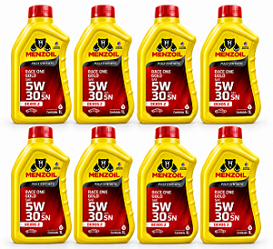 Kit 8 Litros Óleo Motor 100% Sintético Race One SUV 5W30 Dexos 2 Menzoil