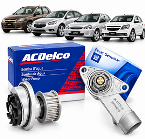 Kit Bomba D'água e Válvula ACDelco Chevrolet Celta Meriva Onix 1.0 1.4 8v