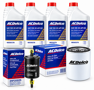 Kit Troca de Óleo ACDelco 5w30 Semi Sintético + Filtros Onix Celta Corsa Classic 1.0 1.4 1.8
