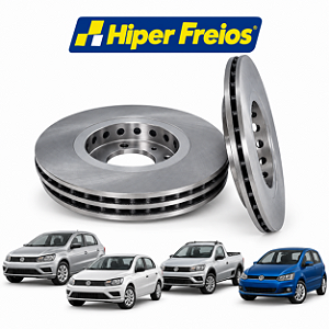 Jogo Disco de Freio Dianteiro Ventilado Gol G5 G6 G7 G8 1.0 8V Aro 14 Hipper Freios
