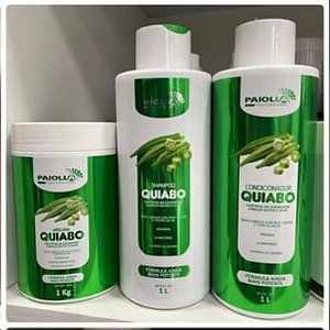 SHAMPOO + CONDICIONADOR + MÁSCARA QUIABO 1Litro PAIOLLA