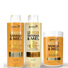 Shampoo + Condicionador + Máscara Nutritivo Banana e Mel 1L Paiolla