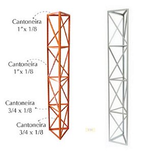 Torre Módulo Triangular, 2mts X 37cm Pintura Eletrostática Branca ou Laranja
