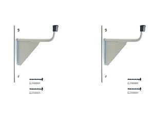 2 Suportes Para Escada/Multiuso Reforçado Branco