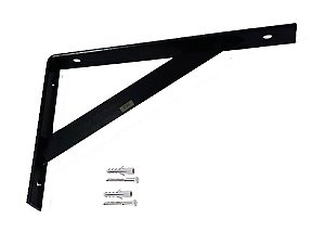 2 Suportes Prateleira Mão Francesa 50cm Preto