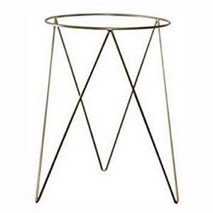 1 Suporte Tripé Para Vaso De Chão 40x28cm Aço Bicromatizado "Dourado"