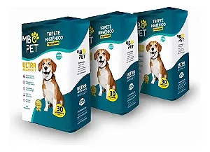Kit 3 Tapete Higiênico Premium 90 Unidades - Mb Pet