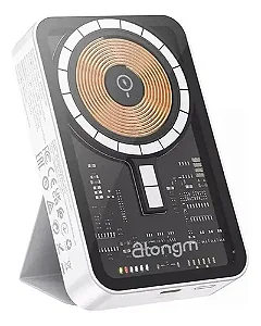 Power Bank Atongm 10000mah 20w Magnético Sem Fio Preto