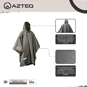 PONCHO/LONA/CAPA DE CHUVA VERDE KOCAN AZTEC IMPERMEÁVEL