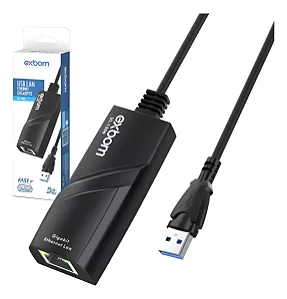 Adaptador Conversor USB 3.0 Para Rede RJ45 Gigabit Exbom UL-1200