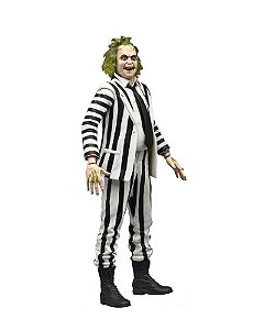 Beetlejuice 1988 Terno Listrado Preto e Branco - Action Figure NECA