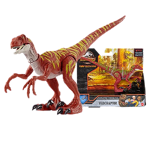 Dinossauro Jurassic World - Velociraptor Acampamento Cretáceo Mattel