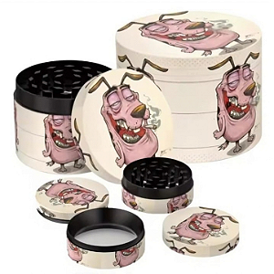Dichavador de Metal 4 Partes 40mm - Coragem O Cão Covarde Chapado