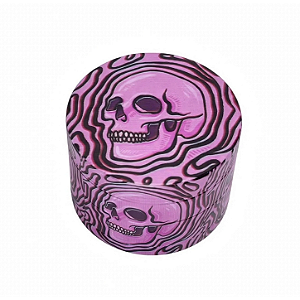 Dichavador Metal 4 Partes 50mm - Caveira Rosa Psicodélico - Edição Trip