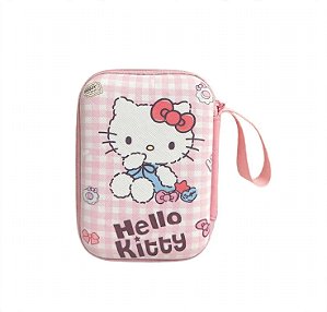 Case Hello Kitty - Rosa Xadrez Organizadora EVA Rígido com Alça