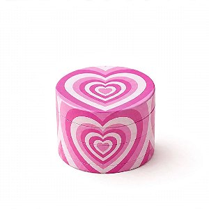 Dichavador de Metal Coração Rosa 40mm - 4 Partes com Peneira - Pocket