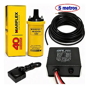 Kit Choque Em Boi 12v Bobina Marflex + Rele+ Botão+cabo 5m