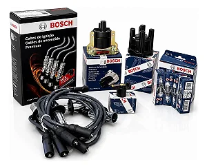 Kit Ignição Bosch Fusca Velas, Bobina, Cabos, Tampa E Rotor