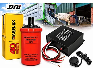Kit Modulo Rele 12v Choque Boi Boiadeiro Bobina E Botão