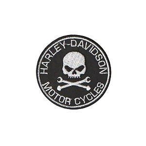 Patch Bordado Harley Davidson III com Fecho de Contato