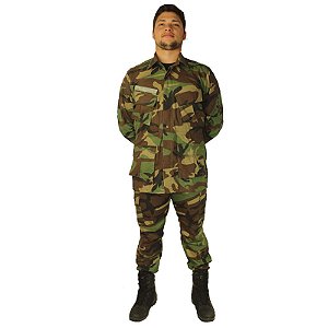 Farda Militar Cargo De Combate Camuflado Woodland