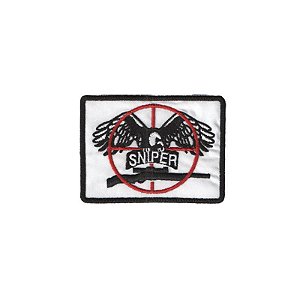 Patch Bordado Sniper Army 5,5x8cm com Fecho de Contato