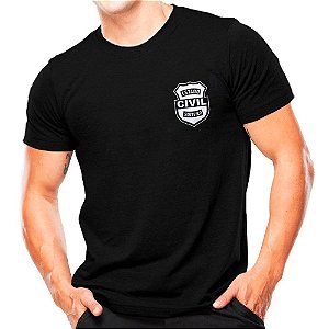 Camiseta Militar Estampada Estado Civil Solteiro | Preta