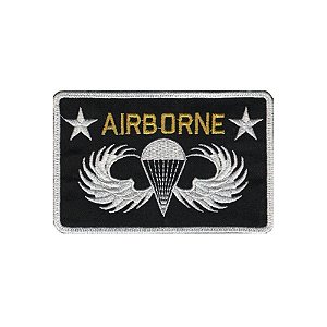 Bordado Termocolante Bandeira Airborne Preto